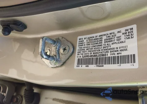 2008 Honda Cr-V Ex из США, поврежденный, VIN 5J6RE48588L028651